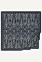 Navy Blue Heritage Patterned Muslin Scarf - 2