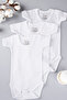 3-Piece 100% Cotton Short Sleeve Baby Snap Bodysuit - 3