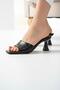 Women's Lena Black Metallic Slippers - 4