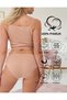 100% Cotton Women's Panties Normal Waist Jacquard Heart Patterned Fabric Slip 5-Piece Pack Skin Color - 3