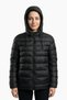 Women's Black Lined Windproof Hooded Sports Inflatable Coats - 3