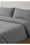 Double 100% Cotton Striped Duvet Cover Set - Black - Pera Series - 2