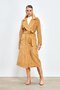 Long Velvet Trench Coat - Camel - 5