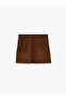 Standard Waist Mini Shorts Skirt with Slit Detail - 3