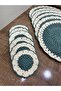 Hand Knitted Placemats / American Service / Plate and Cup Coasters Set of 12 - 4