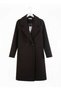 Women's Double-Breasted Collar Button Detailed Cashmere Dark Brown Coat 15194 - 5