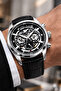 Leather Cord Steel Case Automatic Mechanism Men Wrist Watch Black Sddk104 - 2