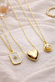 3-Piece Gold Color Necklace Set Oyster-North Star-Heart 45cm