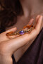 Women's Copper Bracelet Amethyst Stone Handcuff Bracelet - 4