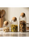 3-Piece Glass Jar Set with Cork Lids and Spice Rack, Large Jar - 4
