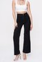 Black Lycra Super High Waist Loose Jean Trousers Wide Leg - 4