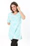 Women's Large Size Green Crew Neck Short Sleeve Tunic 65N37851 - 4