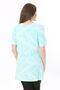 Women's Large Size Green Crew Neck Short Sleeve Tunic 65N37851 - 8