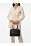 Black 5-Compartment Women's Bag with Chain Hand Strap and Detailed Shoulder Strap - 8