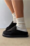 Women's slippers black suede - 3