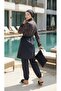Full Coverage Feeling Beachwear Swim Hijab Swimsuit with Bonnet and Bag Gift, Adjustable Waist with Elastic - 7