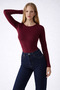 Women's Long Sleeve Cotton Basic Slim Fit 3-Piece Blouse - 3