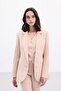 Buttoned Classic Jacket - Beige