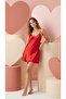 Women's Red Satin Nightgown - 3