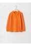 Orange Polo Neck Long Sleeve Kids School T-Shirt