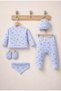 Baby Boy Cotton Newborn 5 Piece Hospital Discharge Set 0-3 Months - 2