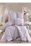 Ranforce 100% Cotton Solid Color Light Gray Double Duvet Cover Set with Elastic Sheet and 4 Pillows - 2