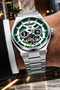 Steel Cord Steel Case Automatic Mechanism Men's Wristwatch Silver-Green Sddk105 - 4