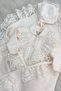 100% Cotton Baby Girl 5-Piece Hospital Discharge Set – Blanket Cream with Lace and Ruffle Detail - 4