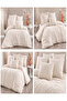Ranforce 100% Cotton Solid Color Cream Elastic Sheet and 4 Pillows Double Duvet Cover Set - 3