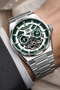 Steel Cord Steel Case Automatic Mechanism Men's Wristwatch Silver-Green Sddk105 - 3