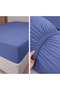 Ranforce 100% Cotton Solid Color Indigo Elastic Single Duvet Cover Set with 2 Pillows - 2