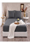 Ranforce 100% Cotton Anthracite Elastic Sheet Set with Pillowcases