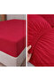 Ranforce 100% Cotton Solid Color Red Elastic Sheet and 2 Pillows Single Duvet Cover Set - 4