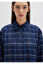 Checkered Navy Blue Shirt Loose Fit / Relaxed Fit 1211202-83150 - 5