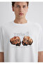 Printed Ecru T-Shirt Relaxed Fit / Relaxed Cut 0613003-70057 - 5