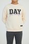 Beige Letter Printed Sweatshirt and Plaid Pants Girls' Set - 7