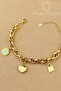 Steel Bracelet-Nested Ring Model Heart Lock Blackened 316L Steel Bracelet with Evil Eye Beads 17+5cm