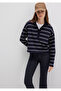 Striped Navy Blue Polo T-Shirt Boxy Fit 1612813-87988