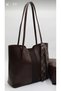The Moiss Women's Brown Oversized Scarf Detailed Hand and Arm Bag with Puppy Detail - 8