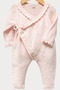 100% Cotton Baby Girl 5-Piece Hospital Discharge Set Pink Knitted Jumpsuit, Lace Blanket, Hat, Gloves Booties - 4