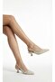 Women's Pearled Short Heeled Evening Dress Wedding Shoes - 2