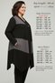 Large Size Mother Flowy High Quality Knitted Seasonal Women's Black Asymmetrical Cardigan - 3