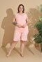 Women's Milan Fabric Large Size Curve Printed Patterned Shorts Pajama Set