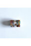 Mixed Color Mother-Of-Pearl Half Hoop Earrings - 6