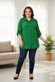 Plus Size Cesi̇ka Stone-Embellished Shirt