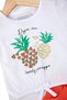 Baby Girl Pineapple Printed Summer 6-9-12-18-24 Months Baby Set with Shorts - 6