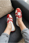 Women's Sneakers Lace-Up Casual Comfortable Retro Striped Ballerinas - 2
