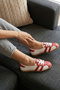 Women's Sneakers Lace-Up Casual Comfortable Retro Striped Ballerinas - 3