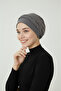 Tie-On Dark Gray Ready-Made Turban Hijab Cap Suitable for Medical Use - 6