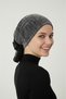 Luxury Nova Black-Silver Ready-To-Wear Turban Hijab with Chiffon Detail on the Back, Suitable for Medical Use - 6